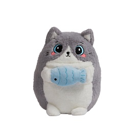Мягкая игрушка Кот с рыбкой Пухляш 25см lu1270-1